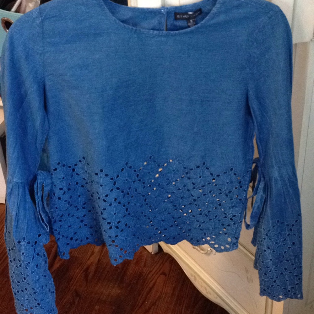 Denim and Lace Blouse